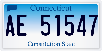 CT license plate AE51547