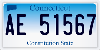 CT license plate AE51567