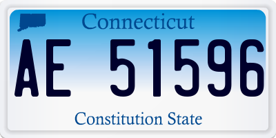 CT license plate AE51596