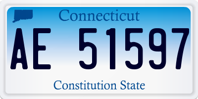 CT license plate AE51597