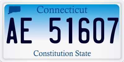 CT license plate AE51607