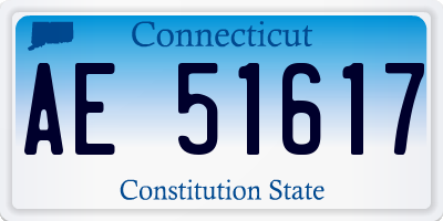 CT license plate AE51617
