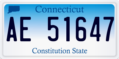 CT license plate AE51647