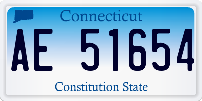 CT license plate AE51654