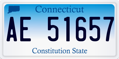 CT license plate AE51657