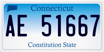 CT license plate AE51667