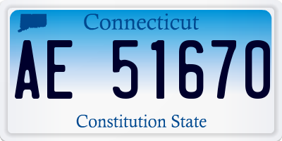 CT license plate AE51670