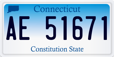CT license plate AE51671