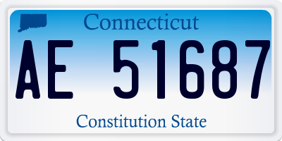 CT license plate AE51687