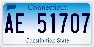 CT license plate AE51707