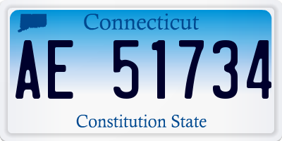 CT license plate AE51734