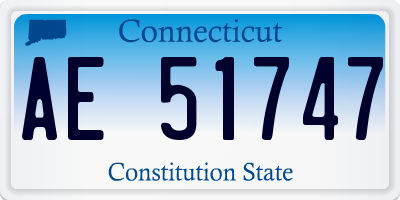 CT license plate AE51747