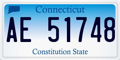 CT license plate AE51748