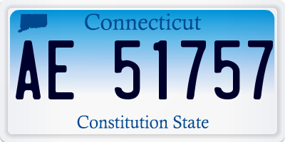 CT license plate AE51757