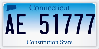 CT license plate AE51777
