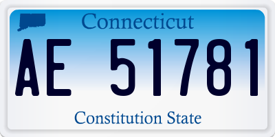 CT license plate AE51781