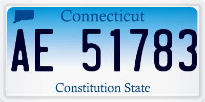CT license plate AE51783