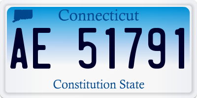 CT license plate AE51791