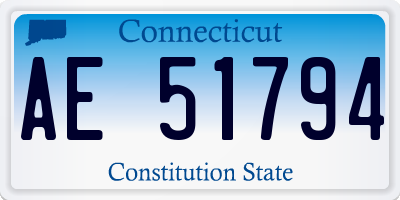 CT license plate AE51794