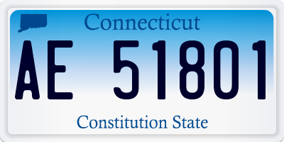 CT license plate AE51801