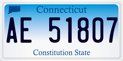 CT license plate AE51807