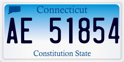 CT license plate AE51854