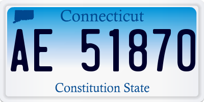 CT license plate AE51870