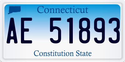 CT license plate AE51893