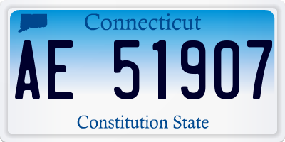CT license plate AE51907