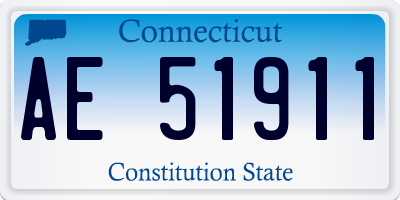 CT license plate AE51911