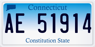 CT license plate AE51914