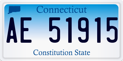 CT license plate AE51915