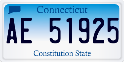 CT license plate AE51925