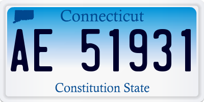 CT license plate AE51931