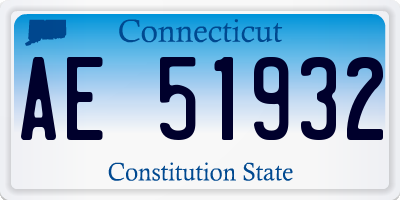 CT license plate AE51932