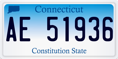 CT license plate AE51936