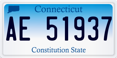 CT license plate AE51937