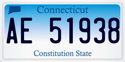 CT license plate AE51938