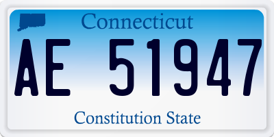 CT license plate AE51947