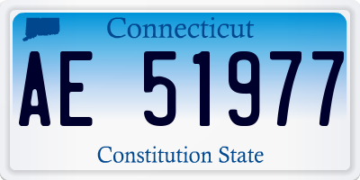 CT license plate AE51977