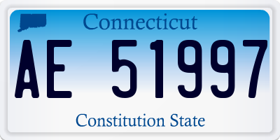 CT license plate AE51997