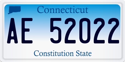 CT license plate AE52022