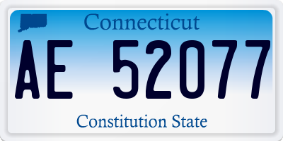 CT license plate AE52077