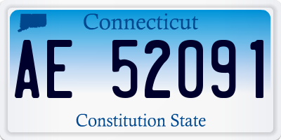 CT license plate AE52091