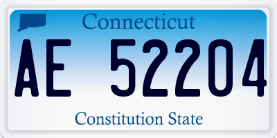 CT license plate AE52204