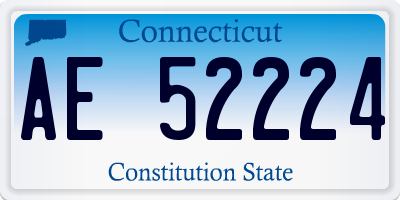 CT license plate AE52224