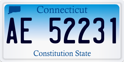 CT license plate AE52231