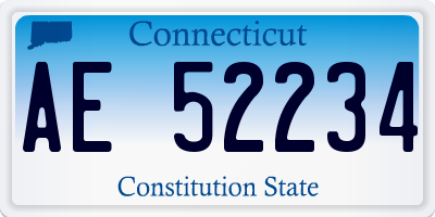 CT license plate AE52234