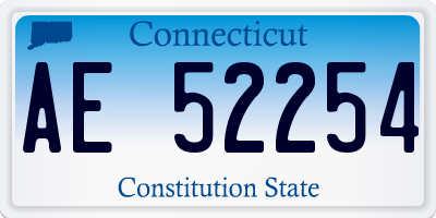 CT license plate AE52254