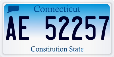 CT license plate AE52257